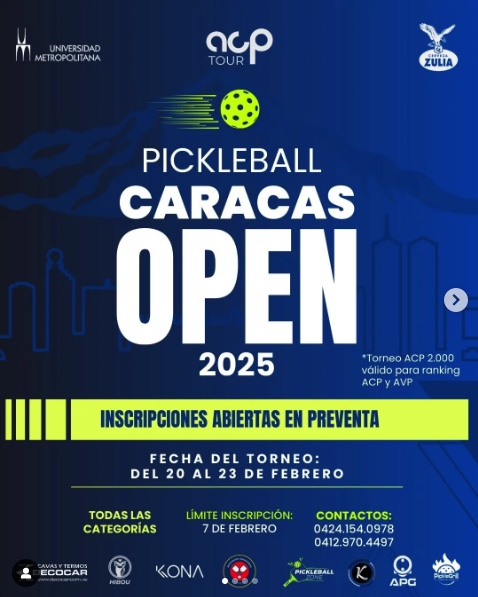 Pickleball Caracas Open 2025 - Hablemos de Pickleball - Noticias del Pickleball en Español: Descubre las Novedades y Eventos del Pickleball en América Latina y el Mundo Hispano.