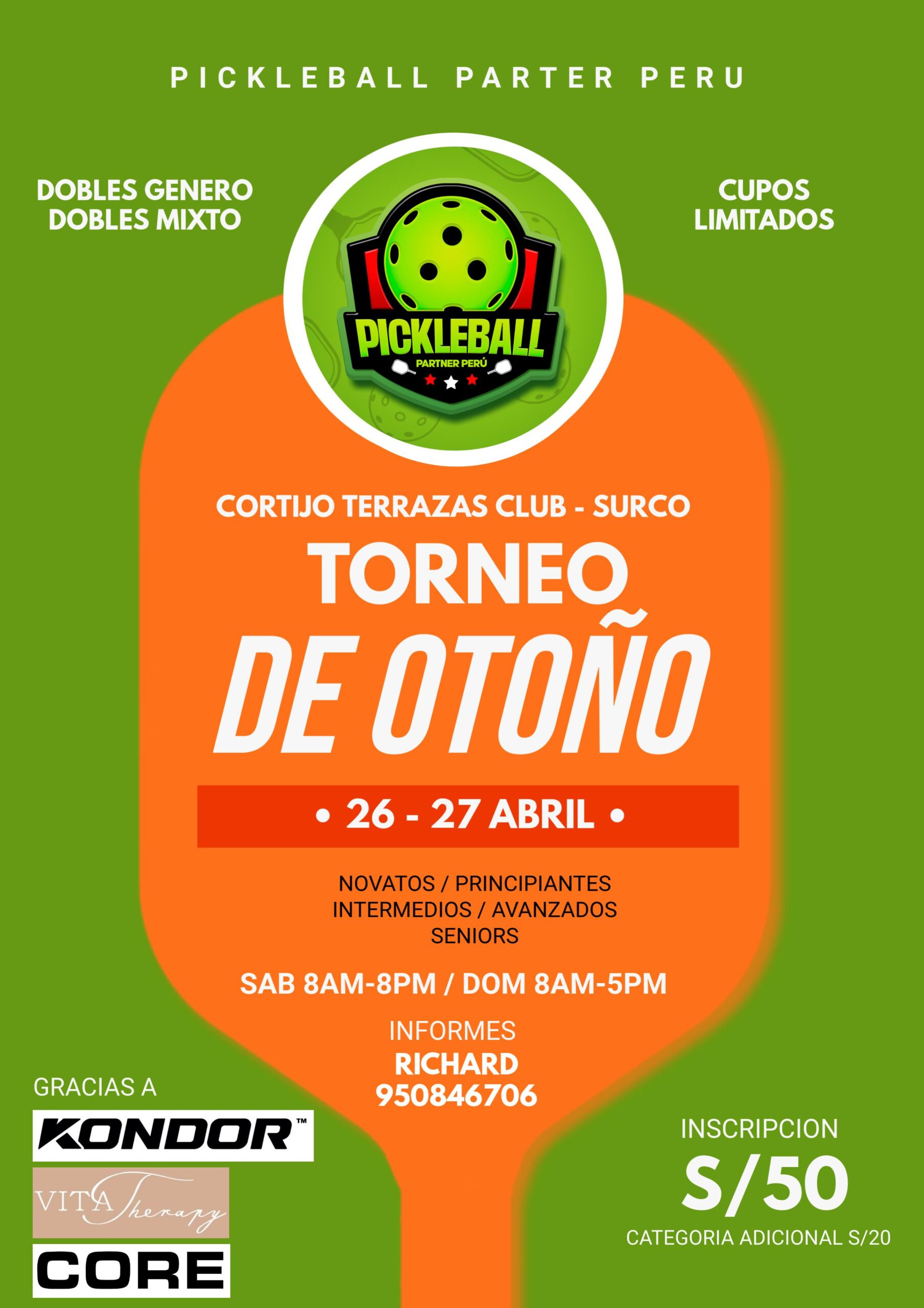Pickleball Partner Peru - Torneo de Otoño - Hablemos de Pickleball - Noticias del Pickleball en Español: Descubre las Novedades y Eventos del Pickleball en América Latina y el Mundo Hispano.