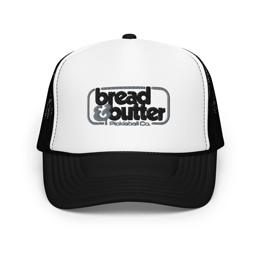 Bread and Butter Ace Foam Trucker Hat B/W - Hablemos de Pickleball - La Voz del Pickleball en Español